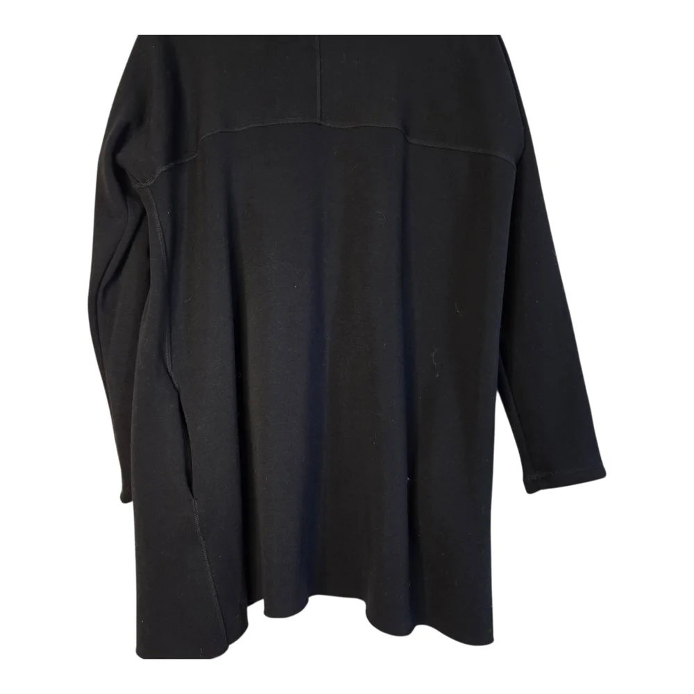 DREW Women's Size M NWT Black Open Front Luxury Collared Wrap Jacket